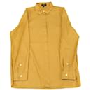 Theory Button Up Shirt in Yellow Cotton
