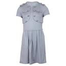 Moschino Button-Detailed Knee Length Dress in Grey Nylon - Moschino Cheap And Chic