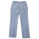 Theory Slim Fit Trousers in Blue Cotton 
