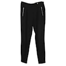 Sandro Paris Straight Trousers with zip pocket in Black Viscose