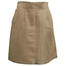 Valentino In-seam Pockets A-Line Skirt in Beige Silk