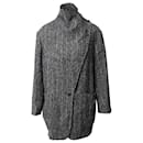 Isabel Marant Knit Wrap Coat in Grey Wool