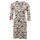 Diane Von Furstenberg Robe portefeuille vintage en soie à imprimé floral
