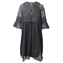 Carolina Herrera English Lace Dress in Black Cotton