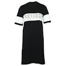 T-Shirt-Kleid mit Kenzo-Logo aus schwarzer Baumwolle