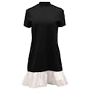 Staud Ruffled Hem Mini Dress in Black Rayon