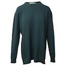 Marni Long Sleeve High Low Sweater in Green Wool