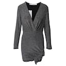 Iro Side Ruched Mini Dress in Silver Viscose