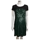 Sequinned black and green dress with chiffon - Hoss Intropia