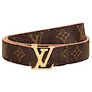 Louis Vuitton LV Iconic 20mm Reversible Belt Brown + Cowhide. Size 75 cm