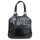 [Used] Yves Saint Laurent Metropolitan Tote Bag / Handbag Black Enamel