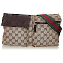 Gucci Brown GG Canvas Web Belt Bag