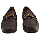 Gucci Bamboo Millet Loafers in Brown Leather