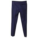 Haider Ackermann Tailored Trousers in Navy Blue Wool
