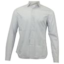 Prada Printed Slim Fit Button Front Shirt in White Cotton 