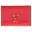 Very beautiful Louis Vuitton Capucines Compact wallet in supple scarlet red Taurillon leather