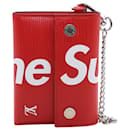 Louis Vuitton x Supreme Chain Wallet in Red Epi Leather