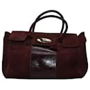 Mulberry Bayswater Buckle Bag in Burgundy Suede 
