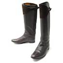 HERMES SHOES EVELYNE RIDING BOOTS 36 BROWN LEATHER & SUEDE BOOTS - Hermès