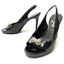CHANEL SHOES PUMPS WITH KNOTS G26717 38.5 BLACK PATENT LEATHER SHOES - Chanel