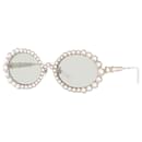 Women's Metallic GG0620S 55 Crystal And Acetate Round Sunglasses - Gucci