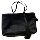 Saint Laurent shopping bag in black raffia