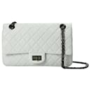 Chanel 2.55 Reissue 255 White Aged calf leather Black Hardware