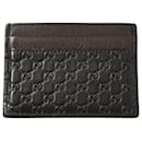 Gucci Microguccissima Card Holder in Brown Leather