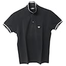 Dior Bee Embroidered Short Sleeve Polo Shirt in Black Cotton 