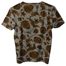 Camiseta de algodón marrón con estampado floral de Burberry
