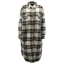 Isabel Marant Etoile Checked Gabrion Coat in Cream Wool