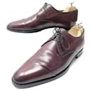 BERLUTI DERBY SHOES 3 carnations 8.5 42.5 3173 IN BURGUNDY PLEATED LEATHER - Berluti
