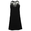 Sandro Paris Lace Shift Dress in Black Polyester