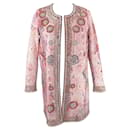 Isabel Marant embroidered jacket in pink cotton with leather trim and embellishments