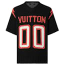 Mens XL Virgil Abloh Black Knit Chunky Intarsia Football Shirt - Louis Vuitton