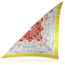 Hermes Yellow Silk Eperon d'Or Giant Triangle Scarf Henri d'Origny - Hermès