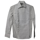 Vivienne Westwood Man Bib Front Long Sleeve Shirt in White Cotton 