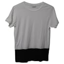 Dries Van Noten Farbblock-T-Shirt aus schwarzer und weißer Baumwolle