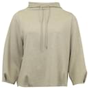 Theory Double Knit Drawstring Top in Beige Viscose