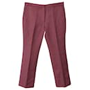 MSGM Cropped-Hose mit Hahnentrittmuster aus roter Fleece-Wolle - Msgm