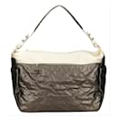 Large Silver and Cream Quilted Biarritz Paris Weekender Hobo - Chanel
