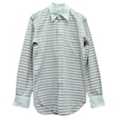 Thom Browne Classic Long Sleeve Stripe Shirt in Multicolor Cotton