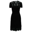 Vestido corto de encaje Diane Von Furstenberg en algodón negro