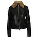 Vince Shearling Collar Jacket in Brown Leather