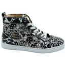 Christian Louboutin Printed Studded Sneakers in Multicolor Leather