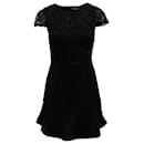 Alice + Olivia Short Sleeve Lace Dress in Black Polyester