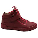 Giuseppe Zanotti High Top Sneakers in Red Leather