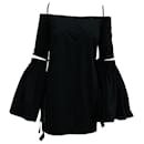 Ellery Cold-Shoulder Mini Dress in Black Cotton