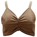 Cami NYC Shirred Crop Top in Brown Cotton - Autre Marque