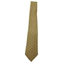 Hermes Printed Tie in Yellow Silk - Hermès